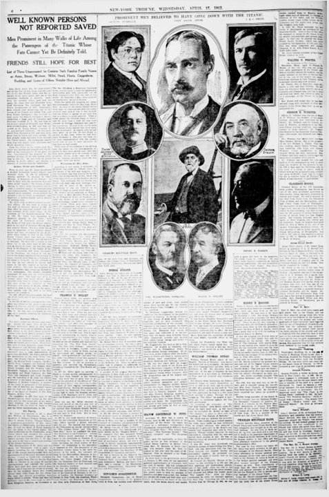 New-York Tribune du 17/04/1912